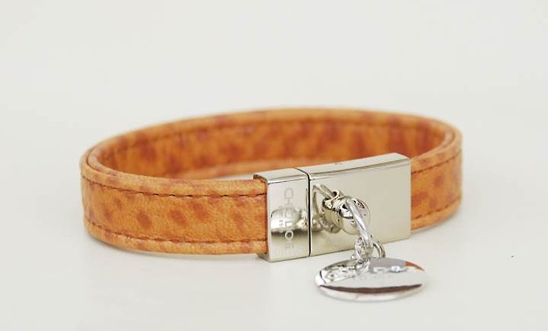 [Leather rope] Leopard print crazy leather leather collar ((send lettering)) - Collars & Leashes - Genuine Leather Brown