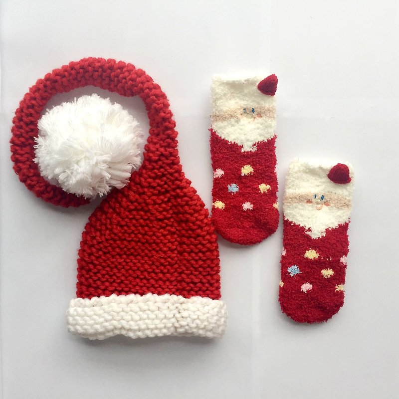 La Chamade / Little Santa baby set( hat, socks) - Bibs - Other Materials Red