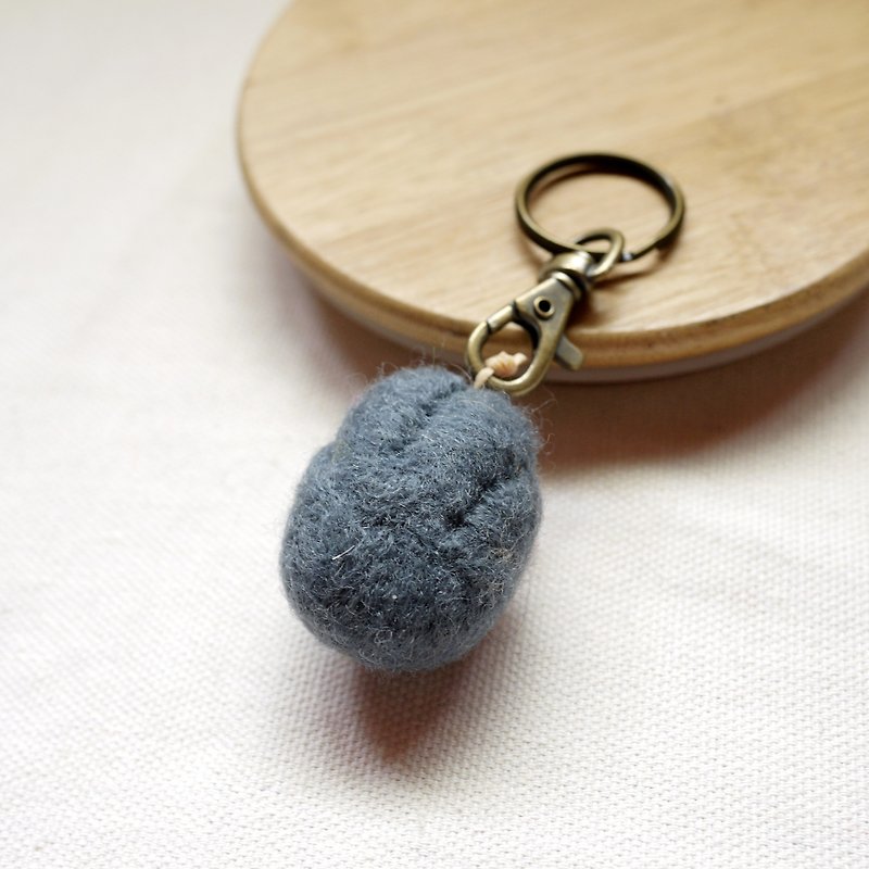 Wool felt cat paw key ring-Russian blue cat paw - Keychains - Wool 