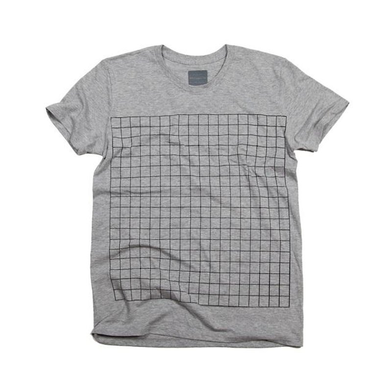 Actual size Go board Funny design T-shirt Unisex XS ~ XL size Tcollector - เสื้อยืดผู้หญิง - ผ้าฝ้าย/ผ้าลินิน สีเทา