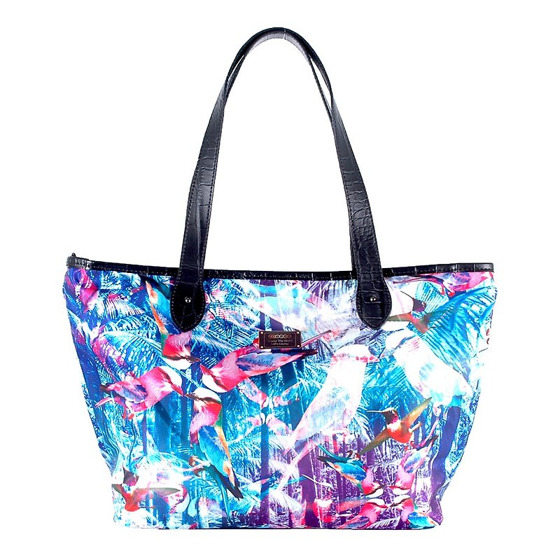 COPLAY tote bag III-blue bird forest - Messenger Bags & Sling Bags - Waterproof Material Purple