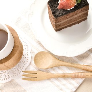 la-boos hand-tied rope bamboo fork and spoon set
