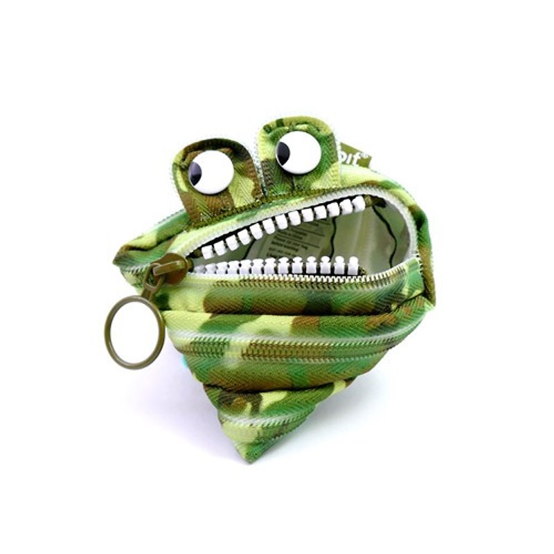 (5 fold out clear)-Zipit Monster zipper bag camouflage series (small) - camouflage green - กระเป๋าเครื่องสำอาง - วัสดุอื่นๆ สีเขียว