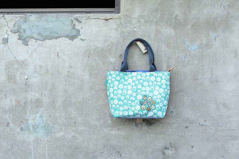 [Tote Bag-Small] Yellow and Blue Dog-Handmade Limited Product - Messenger Bags & Sling Bags - Other Materials Blue