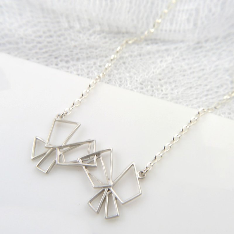 BUTTERFLY -  Butterfly Hollow Necklace Minimalist Jewelry - Necklaces - Other Metals Silver