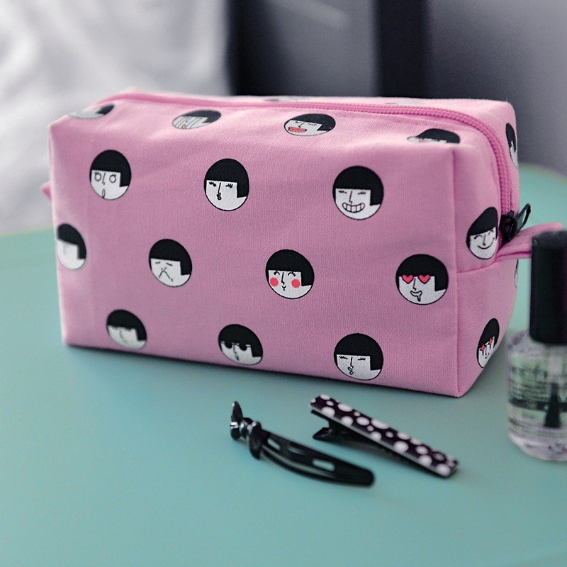 KIITOS方塊化妝包系列-女孩款    #快速到貨# - 化妝包/收納袋 - 其他材質 粉紅色