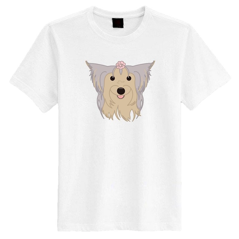 Yorkshire T-shirts Yorkshire Terrier T-shirt - เสื้อยืดผู้หญิง - ผ้าฝ้าย/ผ้าลินิน ขาว