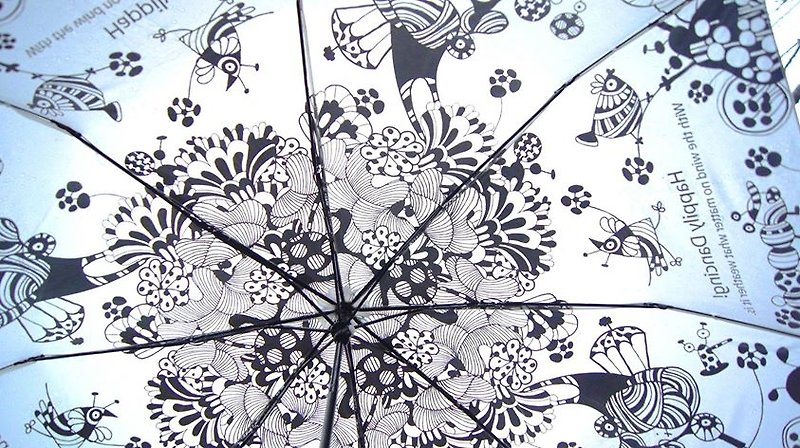 Happy Waltz 〡Short Folding Umbrella - Other - Waterproof Material Black