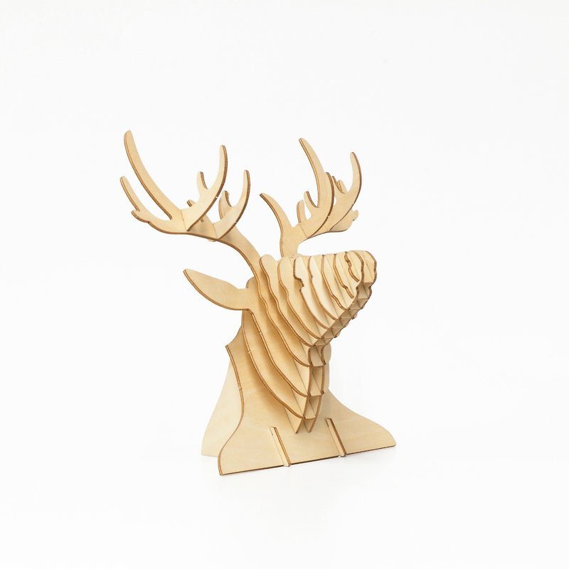 Team Green3D three-dimensional puzzle series | Wooden reindeer wall decoration glasses display rack puzzle - Puzzles - Wood 