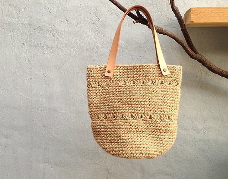 Hand-knotted jute bag ~ poetry life bag article C (single product) ~ hand-made poetry happiness! - กระเป๋าเครื่องสำอาง - พืช/ดอกไม้ 