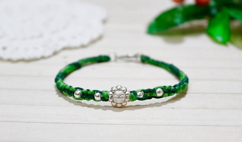 Thai silk wax line X silver _ smile sunflower / / can choose the color / / => limited X1 - Bracelets - Wax Green