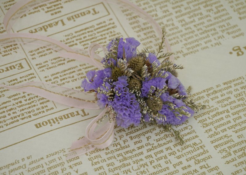 [Hydrangea Studio] wedding wedding style powder purple stars dry wrist flowers - ตกแต่งต้นไม้ - พืช/ดอกไม้ สีม่วง