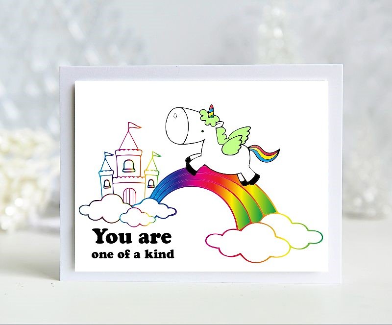 3 you are one of a kind universal Taoka / Birthday / Valentine's Day / propose various festivals are applicable / English handmade cards - Cards & Postcards - Paper Multicolor