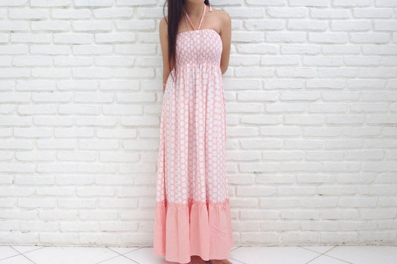 & # 39; 15S / S New! Sand Dollar print tube top ruffle long dress <Pink> - One Piece Dresses - Other Materials Pink