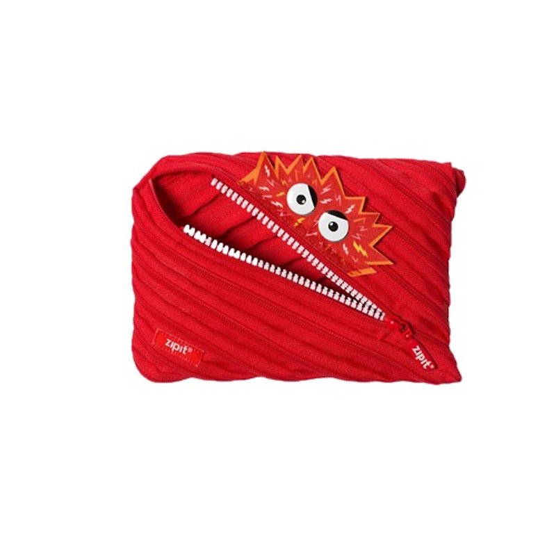 (50% off)-Zipit Talking Dialogue Monster Zipper Bag-(Large) Red - กระเป๋าเครื่องสำอาง - วัสดุอื่นๆ สีแดง