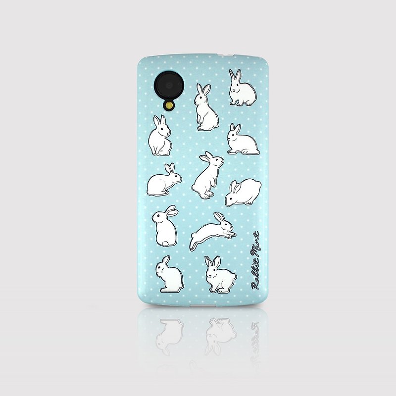 （うさぎミント）ミントウサギ電話ケース - ライトブルーウェーブポイントウサギ -  LGネクサス5（P00029） - スマホケース - プラスチック ブルー