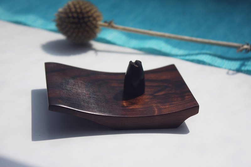 Collection of ebony wood multi-purpose small incense plate - ของวางตกแต่ง - ไม้ สีดำ