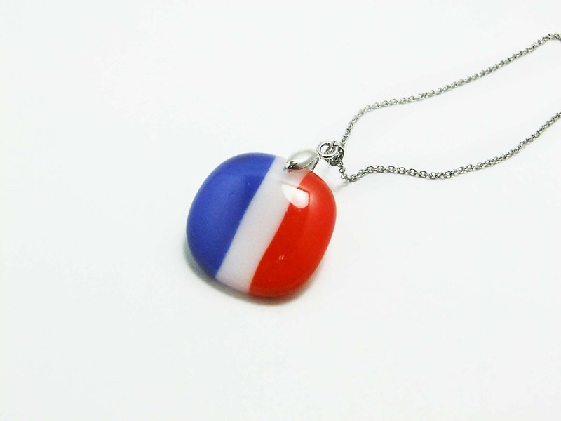 Flag Necklace Series - France - สร้อยคอ - แก้ว หลากหลายสี