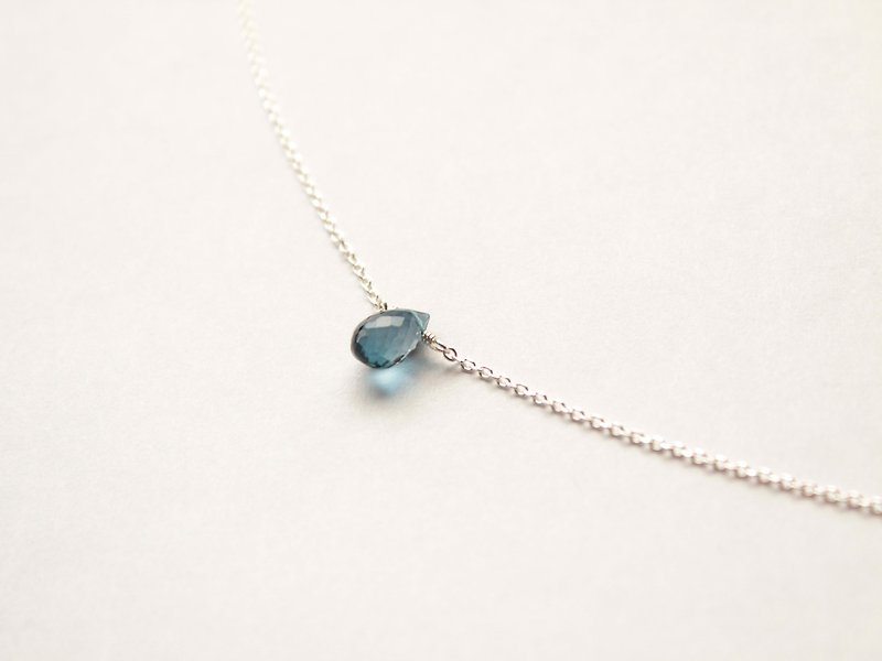 Journal London Blue Topaz/Rainbow Semi - Gemstone Nude Muscle Sterling Silver Clavicle Necklace