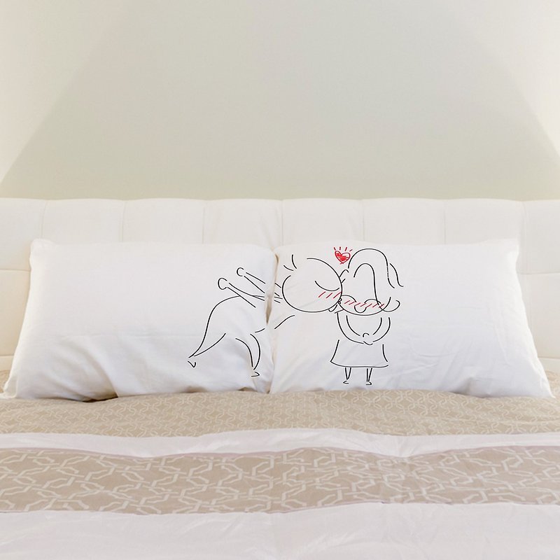 KISS White Body Pillow Case by Human Touch - หมอน - ผ้าฝ้าย/ผ้าลินิน ขาว