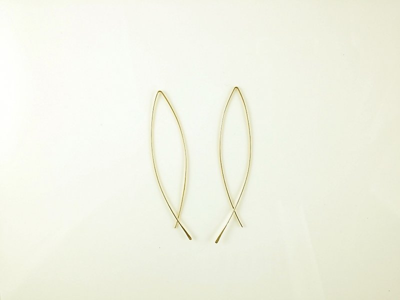 14K gold-coated wire earrings line light series light earrings handmade by Taiwanese designers - ต่างหู - โลหะ สีทอง