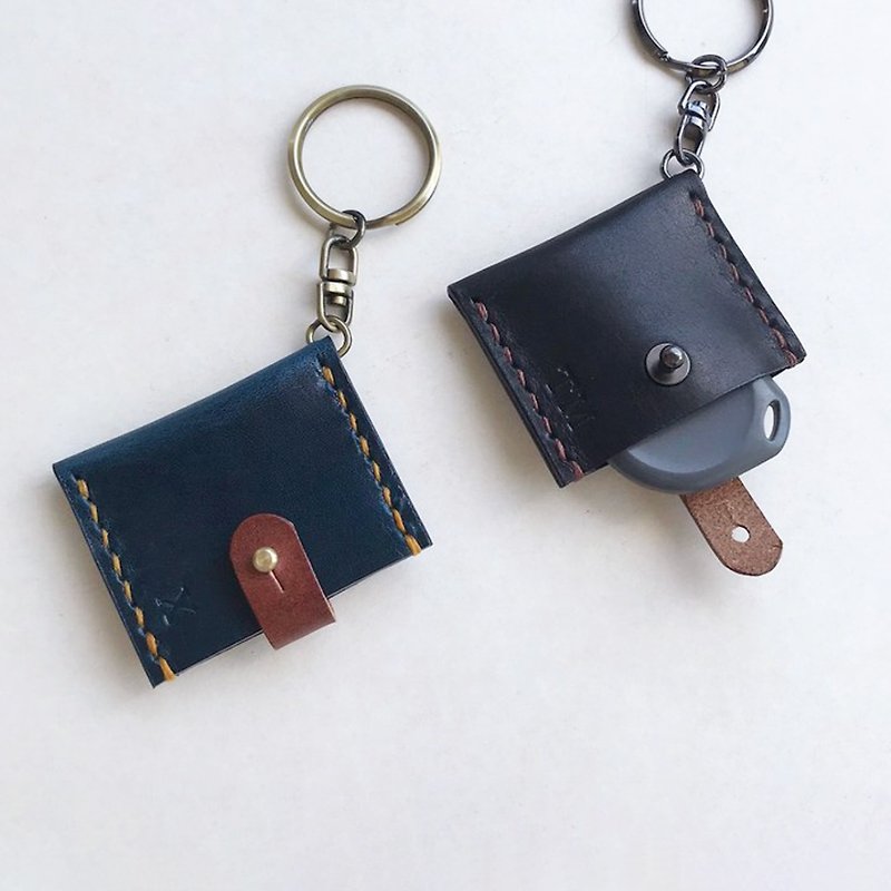 Ravioli Leather Magnetic Buckle Case/Pendant-Graphite Black/Natural Brown/Oak White/Sakura Pink - Keychains - Genuine Leather Multicolor