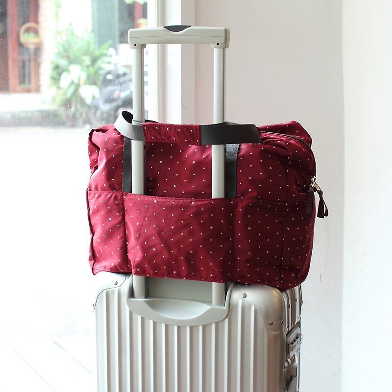 Rouxing Storage Travel Bag-Crimson _100420 - トート・ハンドバッグ - ポリエステル レッド