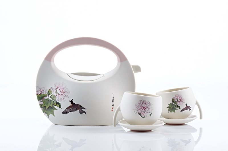 【Bag Pot】Fen Furong Ceramic Teapot/Tea Cup Tea Set New Home Gift - ถ้วย - วัสดุอื่นๆ สึชมพู