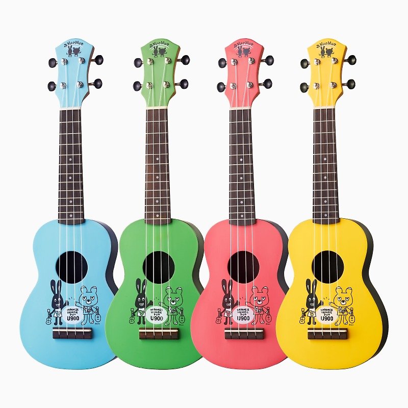 U900 S Color - Soprano｜Spruce + Mahogany｜Blue / Green / Pink / Yellow｜Solid Top Ukulele - Guitars & Music Instruments - Wood Multicolor