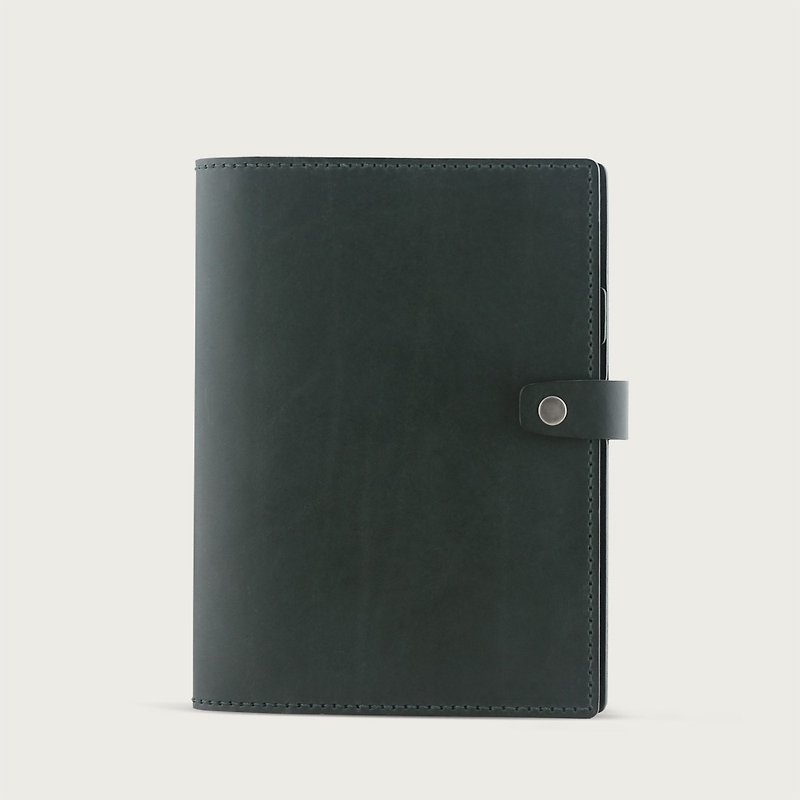 Universal Manual / Notebook / Handbook ( A5 ) -- 6 colors in total - สมุดบันทึก/สมุดปฏิทิน - หนังแท้ สีเขียว