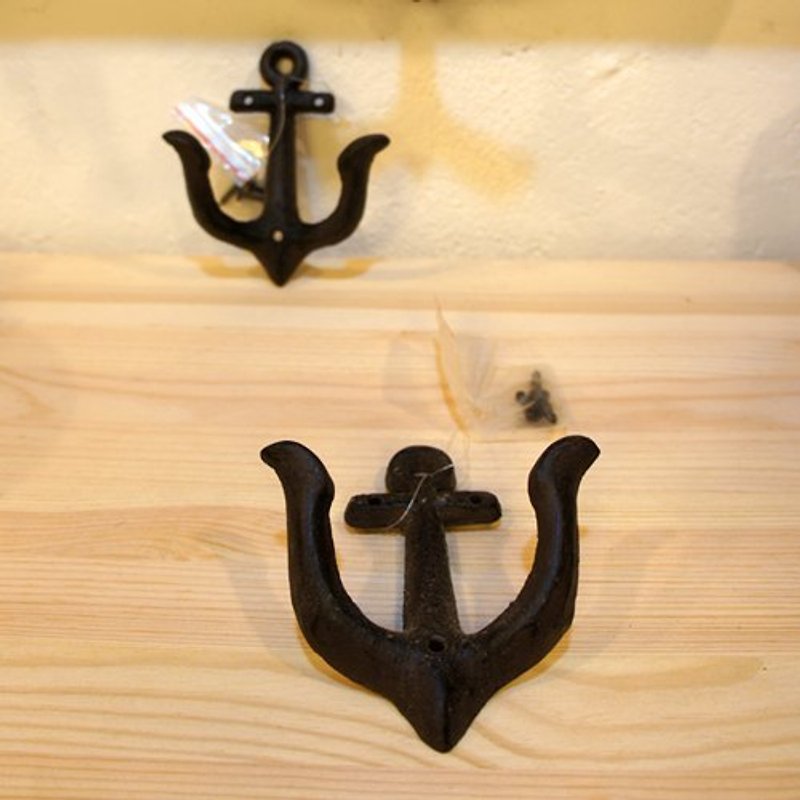 海 anchor鋳鉄フック原色 - ウォールデコ・壁紙 - 金属 ブラウン