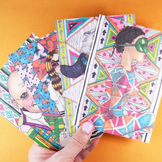 ファンタジーワールド - 手描きプリントポストカード（14デザイン）