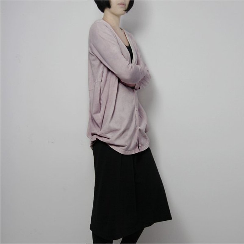 I . A . N Design 天然紫草手染 長袖特殊版型小外套 Organic Cotton - 女大衣/外套 - 植物．花 紫色