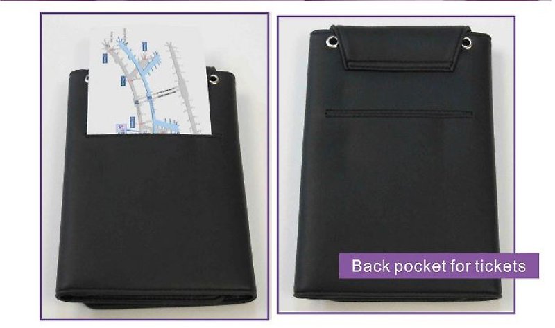 護照收納包 - 時尚黑 - 側背包/斜孭袋 - 塑膠 