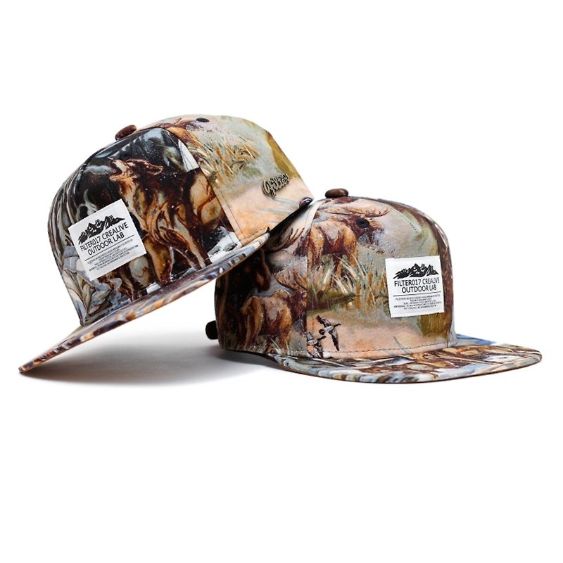 Filter017 -棒球帽 - Wild Animal Snapback Cap - North American Wildlife 野生動物後扣式棒球帽-北美動物 - 帽子 - 其他材質 多色
