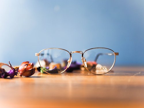 河水山 河水山 - 金絲局部雕花橢圓框眼鏡 Japan 日本好學生 金框 橢圓