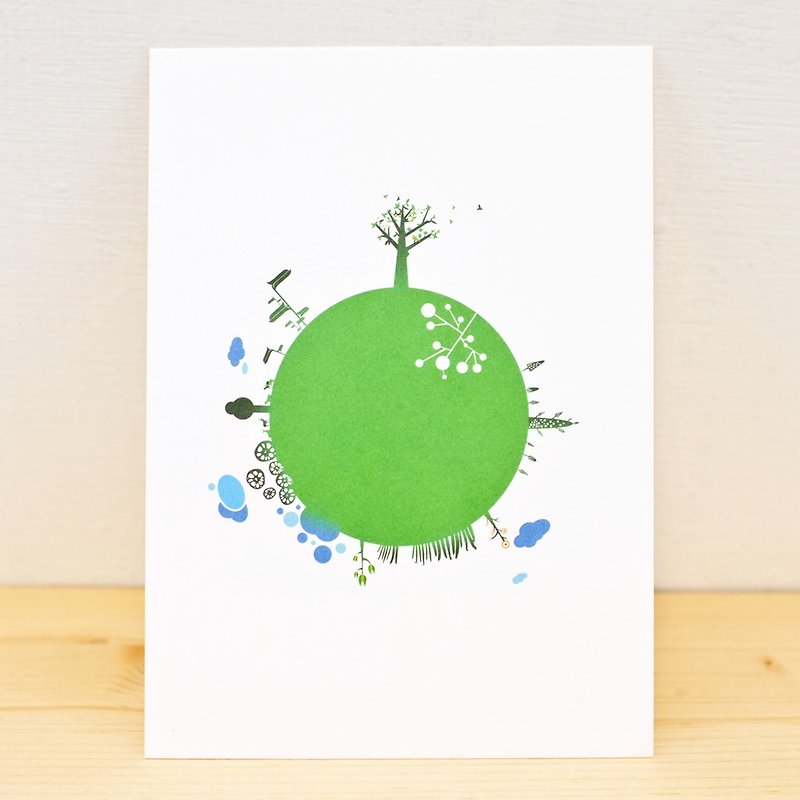 [ポストカード]ファンタジー緑の地球 - カード・はがき - 紙 グリーン