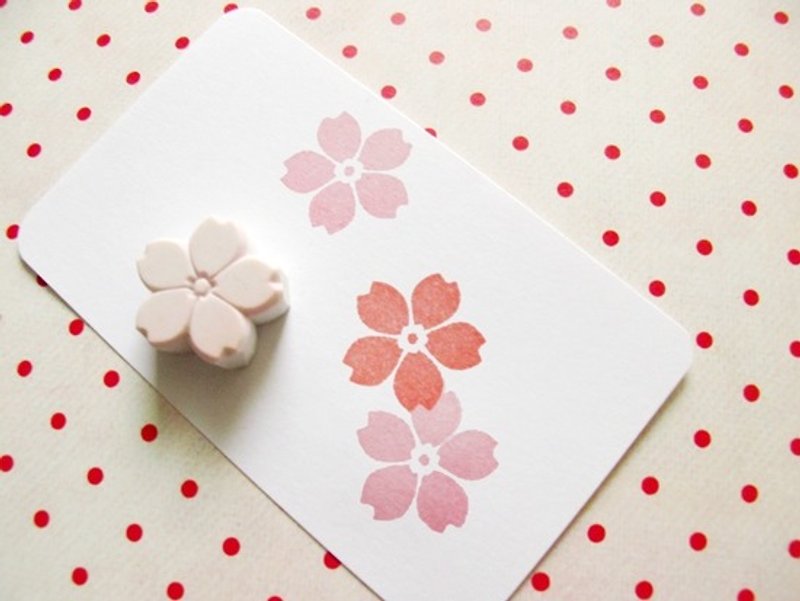 Apu Handmade Stamp Cute Small Cherry Blossom Pocket Stamp Type B - ตราปั๊ม/สแตมป์/หมึก - ยาง 