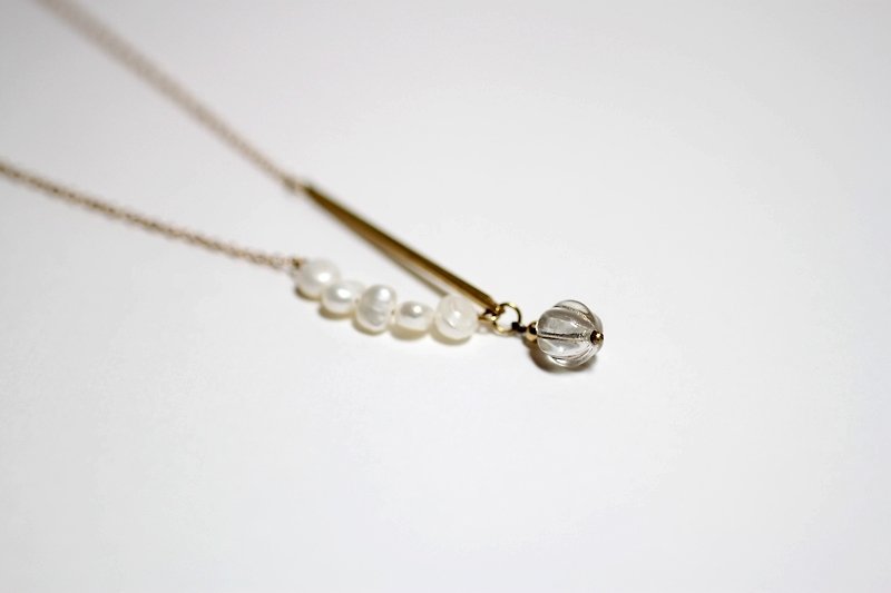 珍珠少女 黃銅天然石項鍊/短鍊/鎖骨鍊 - 鎖骨鍊 - 其他材質 白色