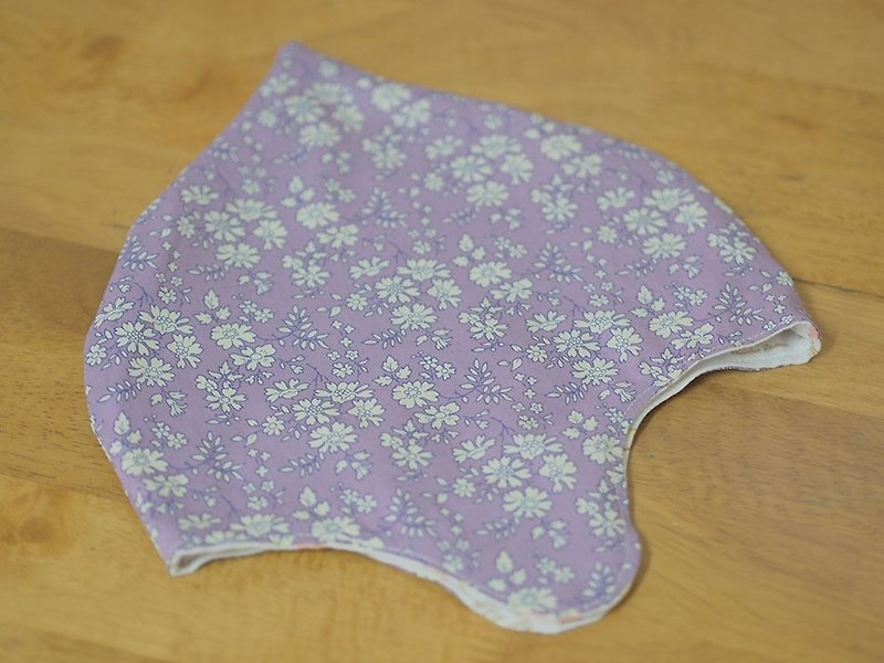 英國紫碎花．嬰兒帽 - 口水肩/圍兜 - 其他材質 紫色