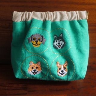 Qiao Wang Wang dog embroidery shrapnel gold deposit bag wallet (embroidered in English name please note)