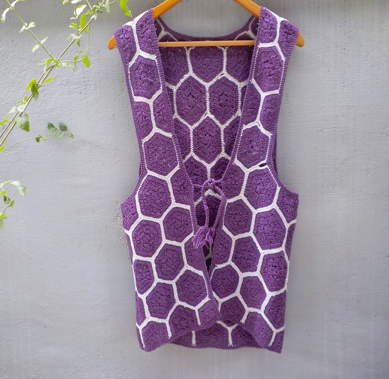 FOAK ancient purple shells crochet vest - Women's Vests - Other Materials Purple
