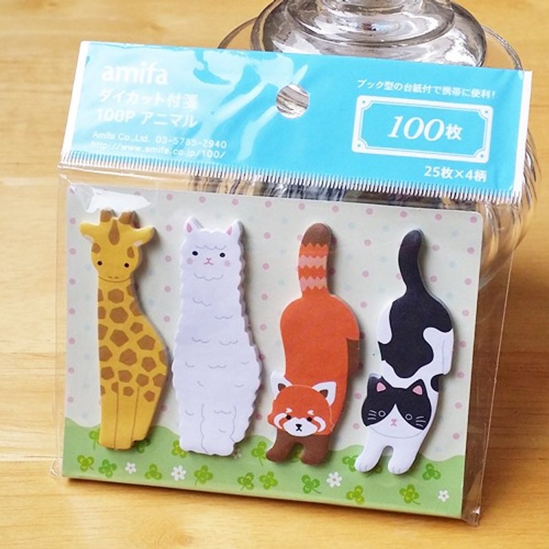 Japan amifa animal shaped self-adhesive labels [light blue (32451)] - กระดาษโน้ต - กระดาษ หลากหลายสี