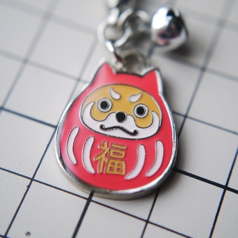 [Barn house] Dharma Shiba phone pendant metal accessories - Keychains - Other Materials Red