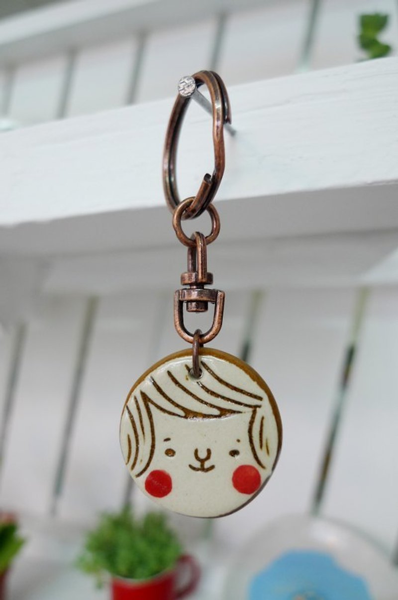 Key ring with bangs - Charms - Other Materials Brown