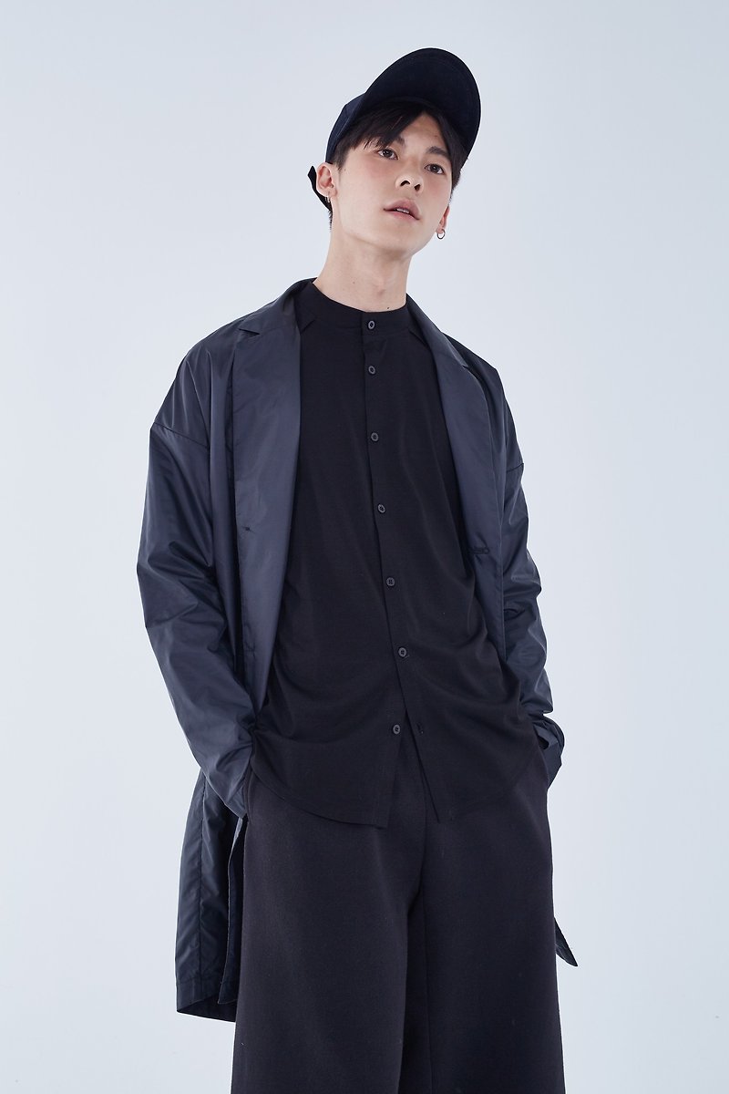 TRAN - Windbreaker shoulders suit jacket - Men's Coats & Jackets - Polyester Black