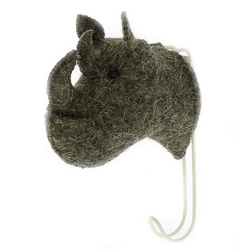 British Wool Felt Rhino Hook Big Single Head Hook Rhino Clearance Special Price - Hangers & Hooks - Wool Gray