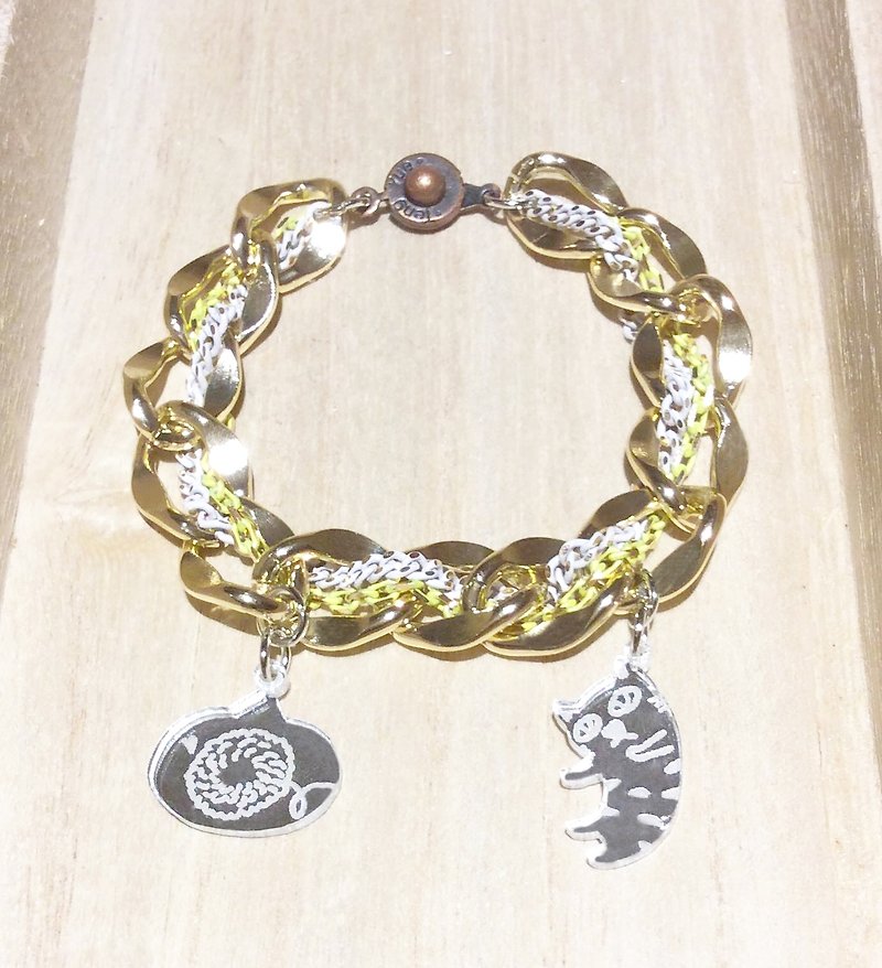 ♦Bracelet ♦♦ Can't Fall Life Series Animals ♦ Can't Fall ~ Cat (Mirror Style) - Bracelets - Other Metals White