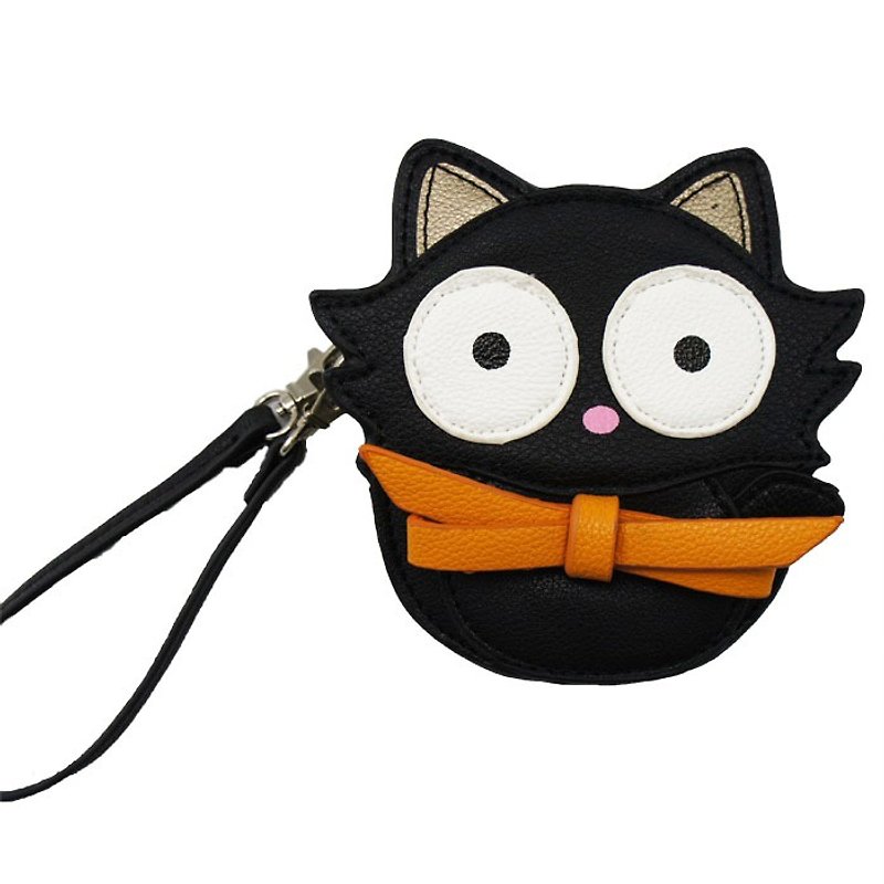 Sleepyville Critters - cute black cat coin purse - Clutch Bags - Faux Leather Black