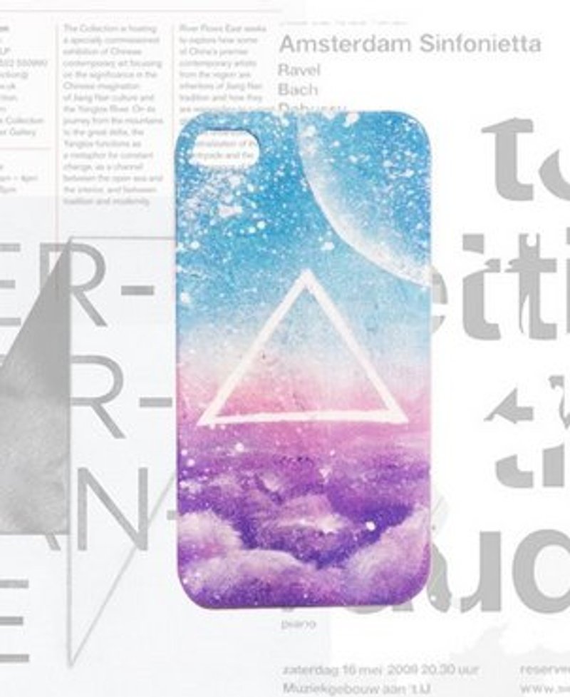 Sweet4Girls 獨家 設計 手繪 手機殼 宇宙 “白色△ x 月球款” △　▲　▽　▼ iPhone 6/5/5s/4s - 手機殼/手機套 - 防水材質 多色